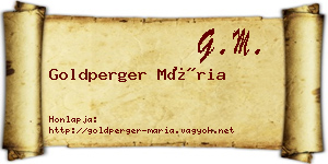 Goldperger Mária névjegykártya